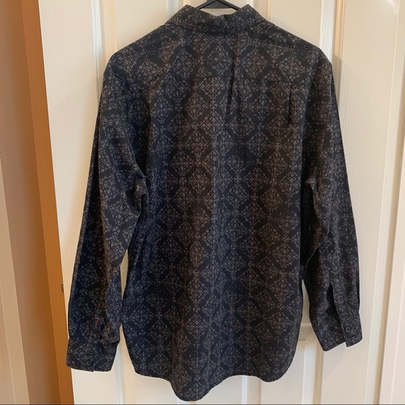 Black Cotton dress shirt grey diamond filigree 16 - Picture 7 of 7